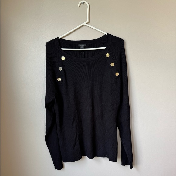 Halogen - Gold Button Rib Sweater - Picture 2 of 7